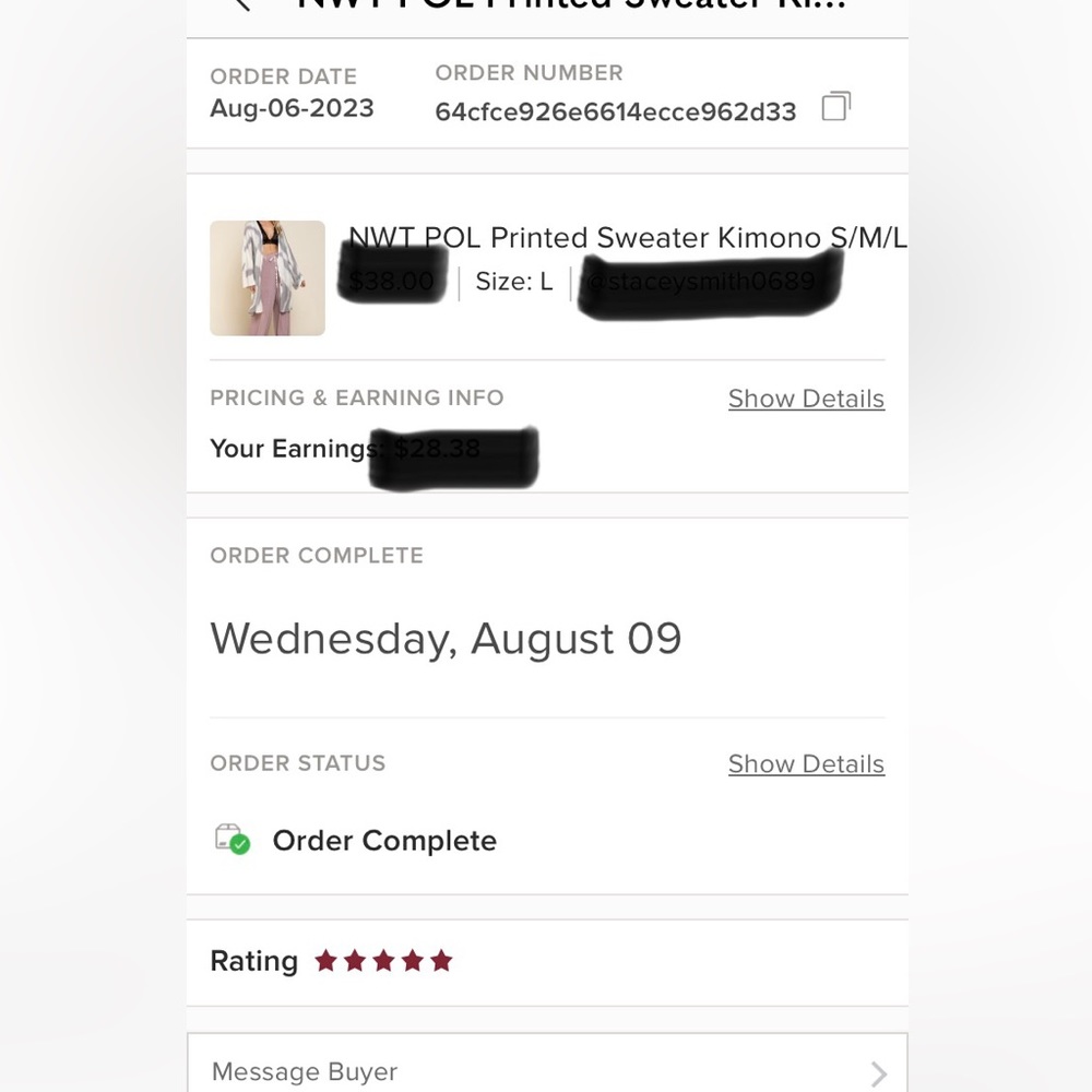 Last One!  5 ⭐️‘s!!  NWT POL Printed Hand Dipped Sweater Kimono Small - Picture 13 of 13